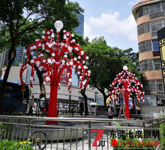 大型異形廣場(chǎng)景觀(guān)燈安裝效果