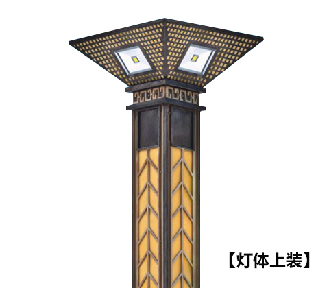 (QDJGDZ-033)廣場(chǎng)3米-5米方形中式特色景觀(guān)燈柱燈體頂部細節展示